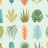 OHPOPSI Wallpaper Leaf Boogie Colourway Duckegg Twist Tile Image