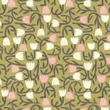 OHPOPSI Wallpaper Tiny Tulip Colourway Olive Mix Tile Image