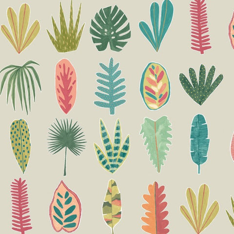 OHPOPSI Wallpaper Leaf Boogie Colourway Tropical Mix Close Up Image