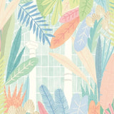 OHPOPSI Wallpaper Glasshouse Colourway Coral & Mint Tile Image
