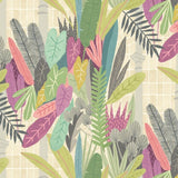 OHPOPSI Wallpaper Glasshouse Colourway Heather & Olive Close Up Image