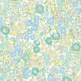OHPOPSI Wallpaper Flora Colorway Teal Close Up Image