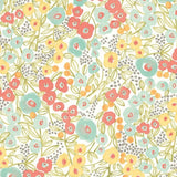 OHPOPSI Wallpaper Flora Ditsy Colourway Coral & Sky Close Up Image