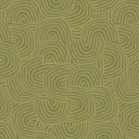 OHPOPSI Wallpaper Venation Colourway Olive Close Up Image