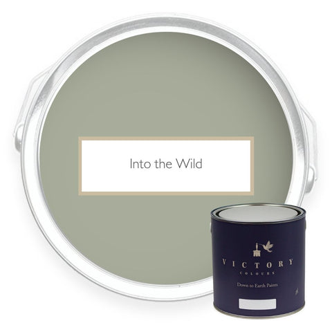Two tins of Into The Wild dark green eco paint from Victory Colours