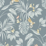 OHPOPSI Laid Bare Wallpaper Hummingbird Colourway Petrol Tile Image