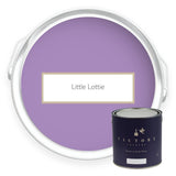 Two tins of Little Lottie lilac eco paint from Victory Colours