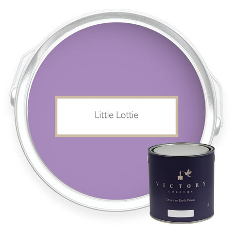 Two tins of Little Lottie lilac eco paint from Victory Colours