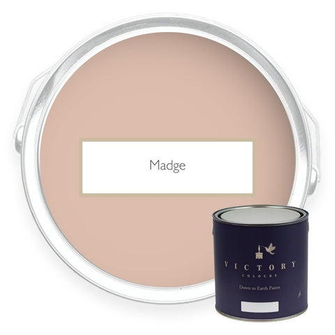 Two tins of Madge taupe eco paint from Victory Colours