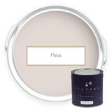 Two tins of Malva soft pink eco paint from Victory Colours