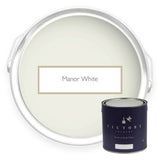 Two tins of Manor White warm white eco paint from Victory Colours
