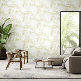 OHPOPSI Laid Bare Wallpaper Palm Silhouette Colourway Moss Lifestyle Image