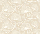 Purity Dash Trail Oatmilk wallpaper by Hoopla Walls, a beige floral design