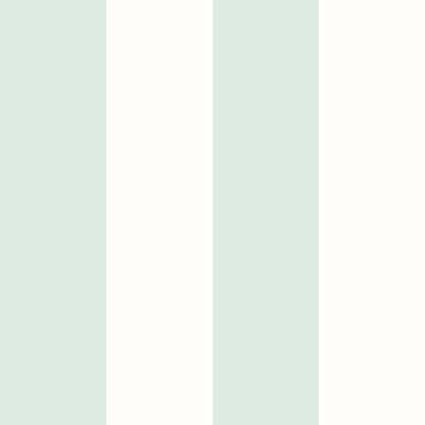 Simply Stripes Wide Stripe Seafoam wallpaper by Ohpopsi, a teal striped design