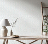 Purity Dotty Vine Wedgewood wallpaper by Hoopla Walls shown on a full wall