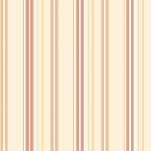 Simply Stripes Ribbon Mix Stripe Spice wallpaper by Ohpopsi, a terracotta striped design