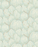 Hanashi Shizu Seafoam wallpaper by Ohpopsi, a green leaf design