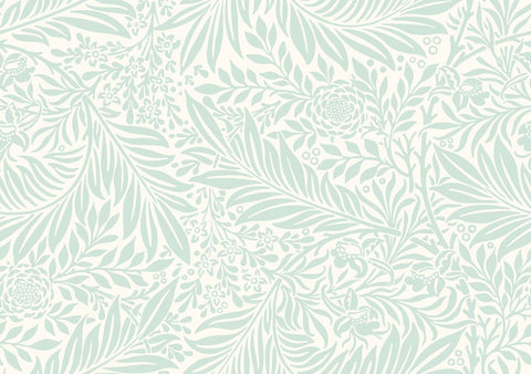Elegance Leaf Vine Seafoam wallpaper by Hoopla Walls, a green leaf design
