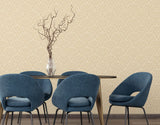 Elegance Deco Fan Gold wallpaper by Hoopla Walls shown on a full wall