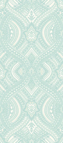 Elegance Ogee Damask Duck Egg Blue wallpaper by Hoopla Walls, a blue damask design