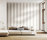 Simply Stripes Wide Multi Stripe Stone wallpaper by Ohpopsi shown on a full wall