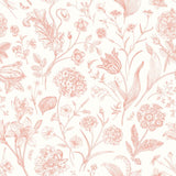 Purity Floral Toile Soft Coral wallpaper by Hoopla Walls, a coral toile design
