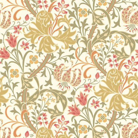 Eden Vol 1 Lily Ogee Olive Green wallpaper by Hoopla Walls, a green damask design