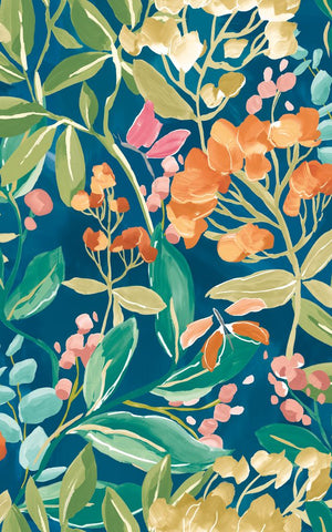 Riches of Nature Florence Indigo wallpaper by Ohpopsi, a blue floral design