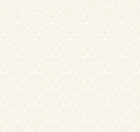 Elegance Ditsy Deco Fan Sage wallpaper by Hoopla Walls, a green geometric design