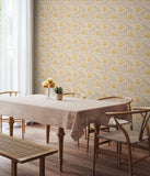Eden Vol 2 Tulip Trail Ochre wallpaper by Hoopla Walls shown on a full wall