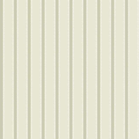Simply Stripes Ticking Stripe Sage wallpaper by Ohpopsi, a green striped design