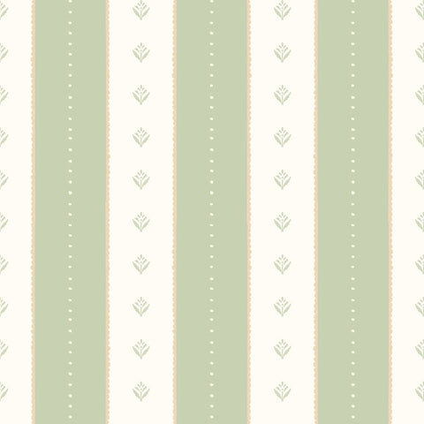 Purity Decorative Stripe Soft Sage wallpaper by Hoopla Walls, a green striped design