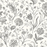 Purity Floral Toile Ebony wallpaper by Hoopla Walls, a grey toile design