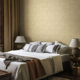 Elegance Leaf Vine Straw wallpaper by Hoopla Walls shown on a full wall