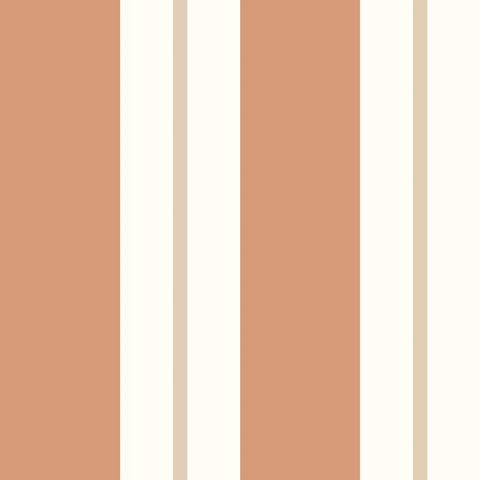 Simply Stripes Wide Multi Stripe Bronze wallpaper by Ohpopsi, a brown striped design