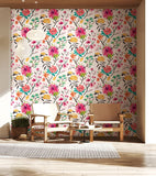Hanashi Saku Cherry Blossom wallpaper by Ohpopsi shown on a full wall