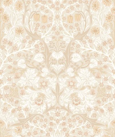 Eden Vol 2 Blackthorn Damask Linen Mix wallpaper by Hoopla Walls, a beige damask design
