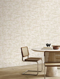 Hanashi Kaiwa Lace White wallpaper by Ohpopsi shown on a full wall