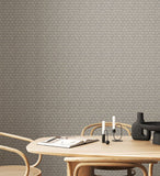 Purity Mini Leaf Graphite wallpaper by Hoopla Walls shown on a full wall
