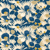 Hanashi Suiren Indigo wallpaper by Ohpopsi, a blue floral design