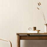 Elegance Chalk Stripe Wedgewood Blue wallpaper by Hoopla Walls shown on a full wall