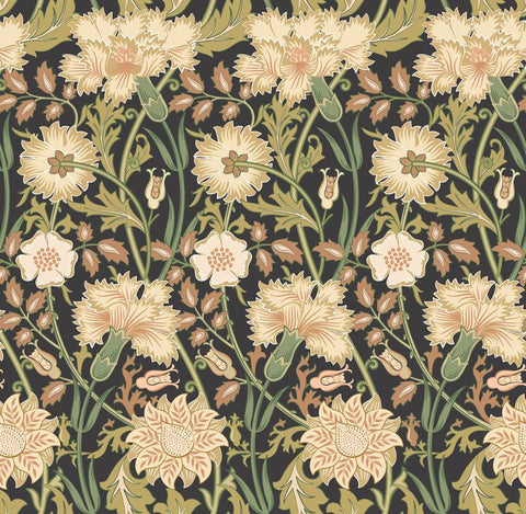 Eden Vol 2 Iris Meadow Noir wallpaper by Hoopla Walls, a grey floral design