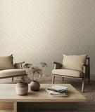 Purity Zebra Leaf Linen wallpaper by Hoopla Walls shown on a full wall