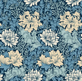 Eden Vol 1 Chrysanthemum Navy Mix wallpaper by Hoopla Walls, a blue floral design