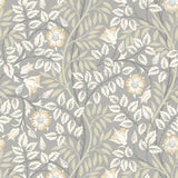 Eden Vol 1 Rosehip Trail Grey Stone wallpaper by Hoopla Walls, a grey floral design