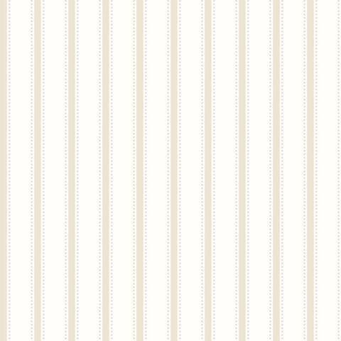 Simply Stripes Ticking Stripe Barley wallpaper by Ohpopsi, a neutral striped design