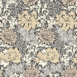 Eden Vol 1 Chrysanthemum Graphite Mix wallpaper by Hoopla Walls, a grey floral design
