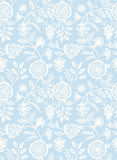 Purity Evelyn Trail Sky wallpaper by Hoopla Walls, a blue floral design
