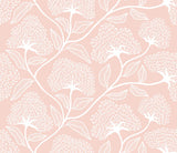 Purity Dash Trail Rose Blush wallpaper by Hoopla Walls, a pink floral design