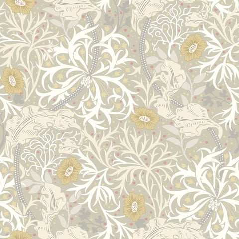 Eden Vol 1 Seaweed Garden Fossil Grey wallpaper by Hoopla Walls, a grey leaf design